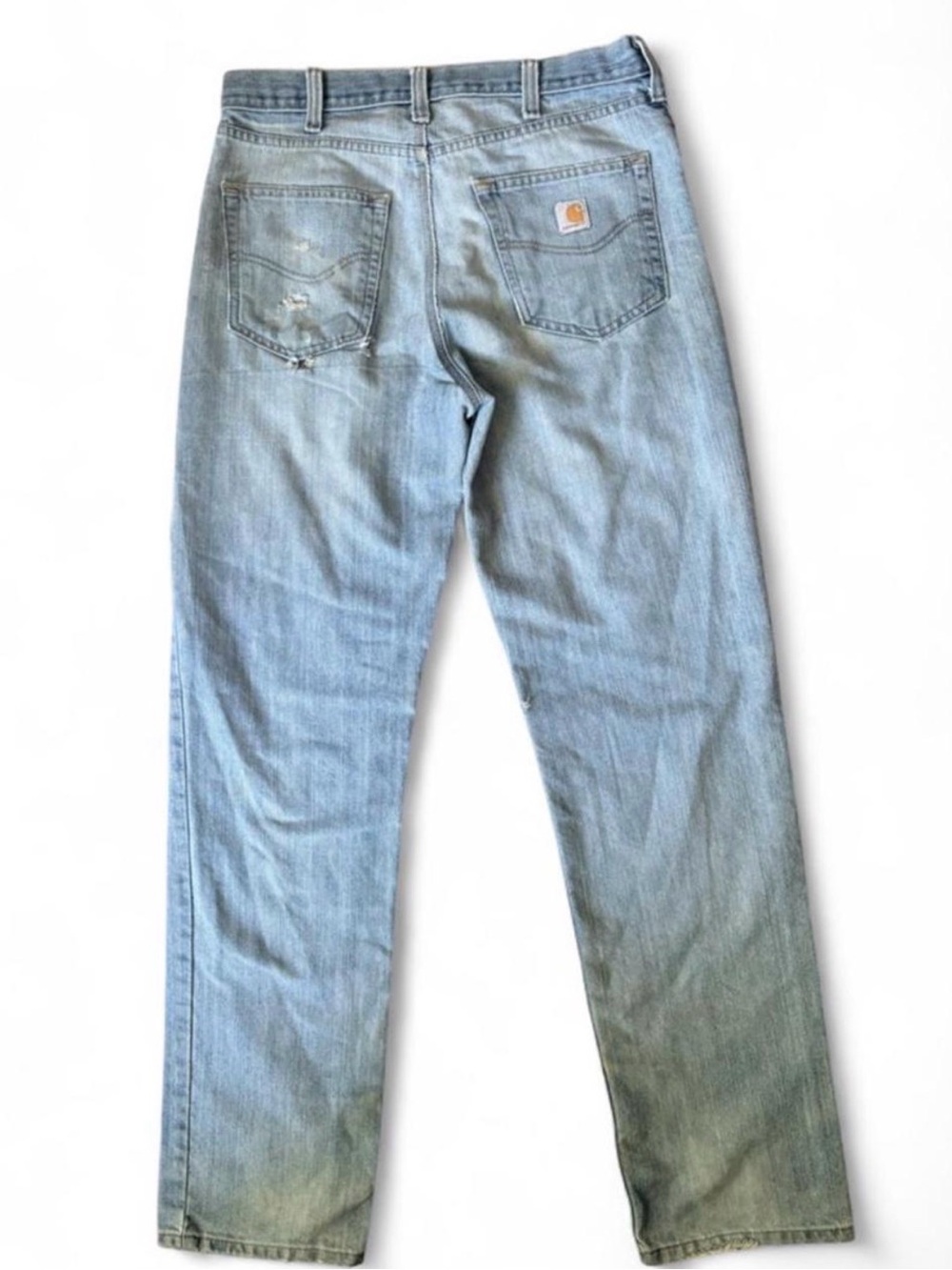 Y2K Distressed Worn Carhartt blue denim jeans